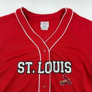 St. Louis Cardinals MLB Baseball Jersey Ladies Medium Red Lady Slugger Button Up
